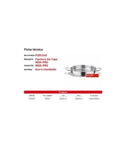 PAELLERA 45 CM SIN TAPA INOX-PRO PUJADAS P205045