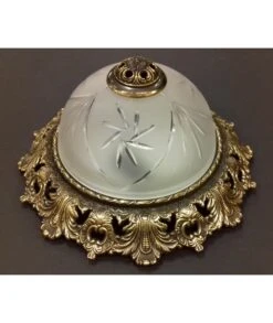 PLAFÓN DE CRISTAL Y BRONCE 30CM PABLO REY BAUTISTA 2504/30