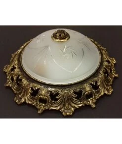 PLAFÓN DE CRISTAL Y BRONCE 47CM PABLO REY BAUTISTA 2504/47