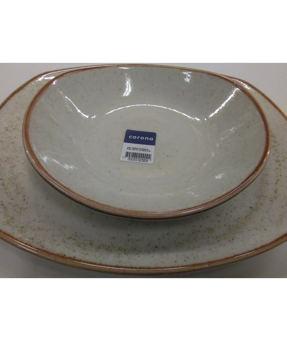 PLATO HONDO 20X8,5 CM CORONA ARTISAN BEIGE 1 PLATO HONDO 20X8,5 CM CORONA ARTISAN BEIGE