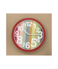 RELOJ MARCO ROJO Y ESFERA BLANCA 25 CM