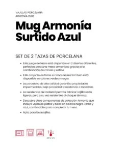 SET MUG ARMONIA AZUL 0,36 LITROS IBILI 692000 -Bazar Casa Sole set mug armonia azul 036 litros ibili 692000 2