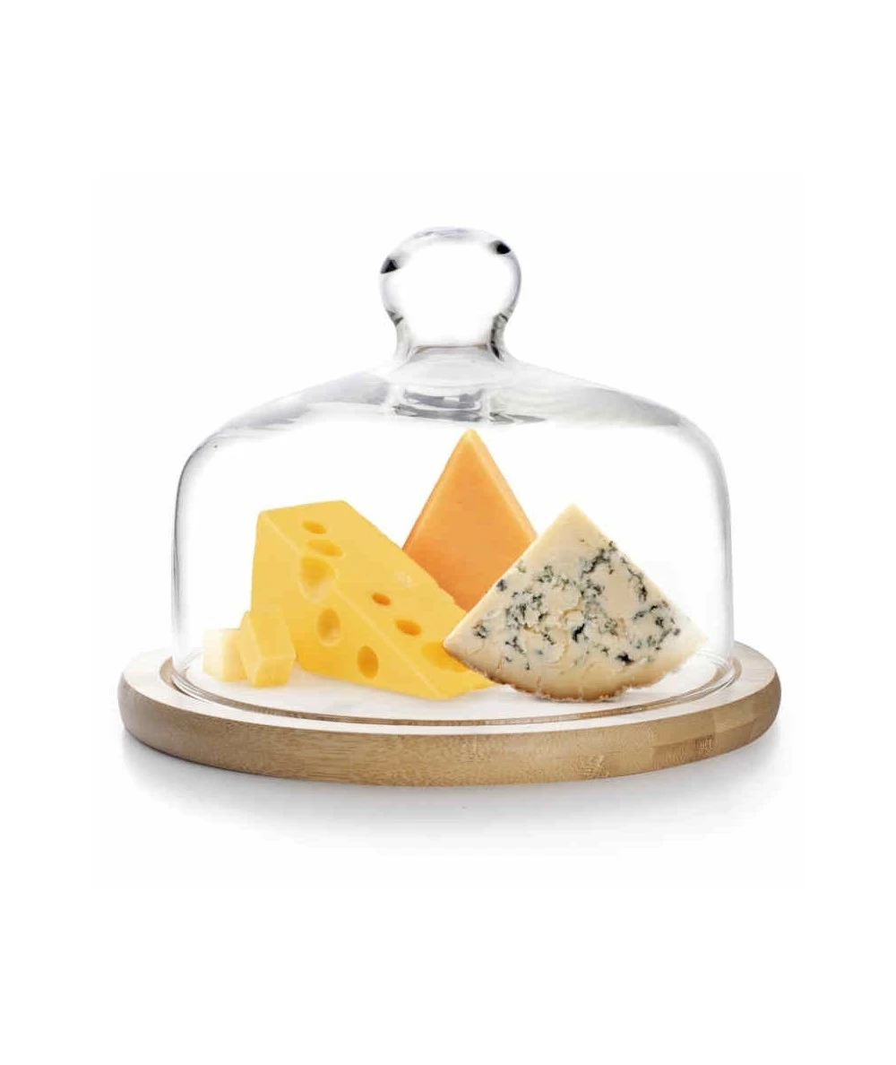 TAPA DE CRISTAL CON BASE DE MADERA 18CM IBILI 715518 1 TAPA DE CRISTAL CON BASE DE MADERA 18CM IBILI 715518