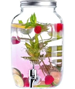 TARRO DISPENSADOR 8 LITROS CON GRIFO VIDRIO LA MEDITERRÁNEA 6 TARRO DISPENSADOR 8 LITROS CON GRIFO VIDRIO LA MEDITERRÁNEA -Bazar Casa Sole tarro dispensador 8 litros con grifo vidrio la mediterranea 2