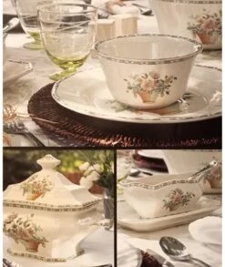 TAZA DE CAFÉ CON PLATO CANASTO FLORAL LA CARTUJA DE SEVILLA -Bazar Casa Sole taza de cafe con plato canasto floral la cartuja de sevilla 5