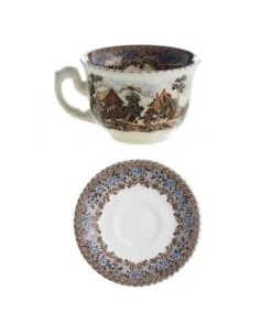 TAZA DE CAFÉ CON PLATO VIEJO MOLINO LA CARTUJA DE SEVILLA