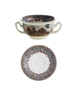 TAZA DE CONSOMÉ CON PLATO VIEJO MOLINO LA CARTUJA DE SEVILLA