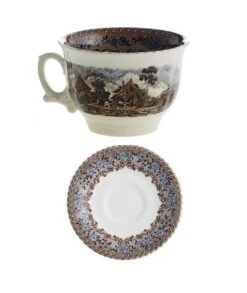 TAZA DE DESAYUNO CON PLATO VIEJO MOLINO LA CARTUJA DE SEVILLA