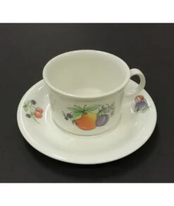 TAZA DESAYUNO CON PLATO FRUTAS PONTESA