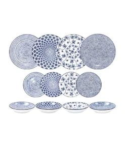 VAJILLA 12 PIEZAS ARMONIA AZUL IBILI 691700