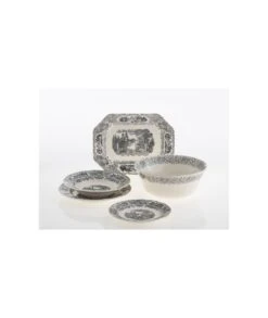 VAJILLA 20 PIEZAS NEGRO VISTAS LA CARTUJA DE SEVILLA