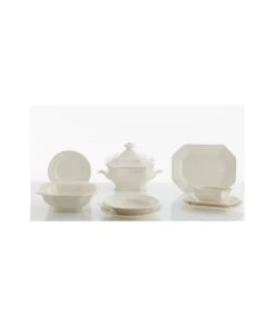 VAJILLA 42 PIEZAS OCHAVADA BLANCA LA CARTUJA DE SEVILLA