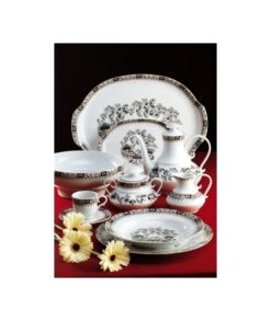 VAJILLA 57 PIEZAS GRANADA CHINA NEGRO SANTA CLARA 76181