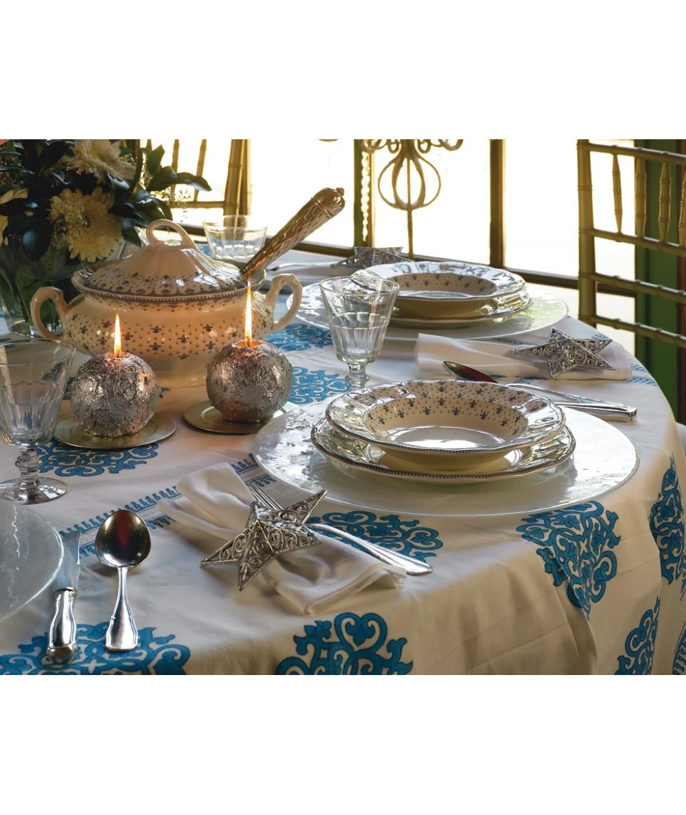 VAJILLA FLOR DE LIS AZUL 42 PIEZAS LA CARTUJA DE SEVILLA 1 VAJILLA FLOR DE LIS AZUL 42 PIEZAS LA CARTUJA DE SEVILLA