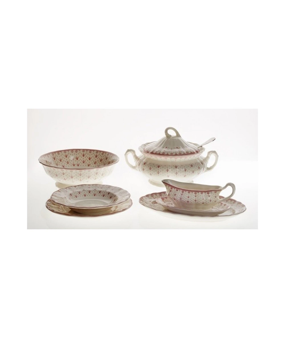 VAJILLA FLOR DE LIS ROSA 56 PIEZAS LA CARTUJA DE SEVILLA 2 VAJILLA FLOR DE LIS ROSA 56 PIEZAS LA CARTUJA DE SEVILLA - Imagen 2