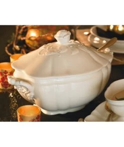 VAJILLA IMPERIO BLANCA 56 PIEZAS LA CARTUJA DE SEVILLA