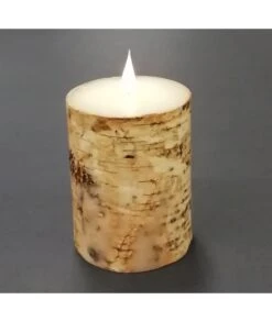 VELA LED DECORATIVA MADERA PEQUEÑA